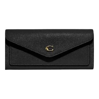COACH Wyn Leather Wallet Regular Women's Black