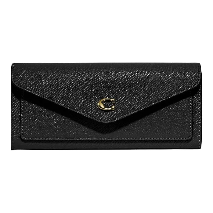 COACH Wyn Leather Wallet Regular Women's Black-0