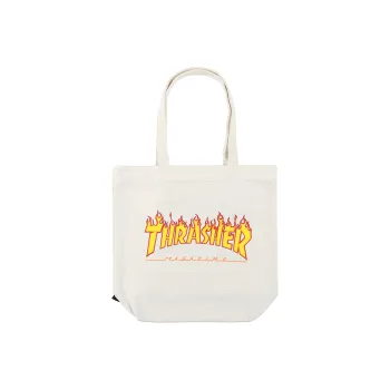 Thrasher Cotton Tote Bag Shoulder Bag Unisex White