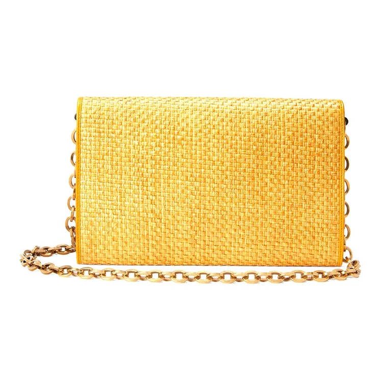 GUCCI Fabric With Leather Crossbody Bag, Shoulder Bag Women's Yellow-2