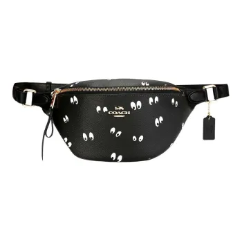 COACH Disney/Snow White Collaboration Leather Crossbody Fanny Pack Tubas Unisex Black