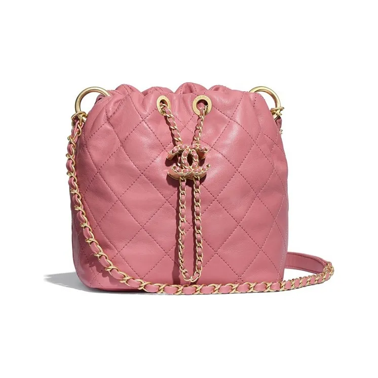 CHANEL Lambskin Bucket Bag, Handbag, Shoulder Bag, Crossbody Bag Women's Pink-0