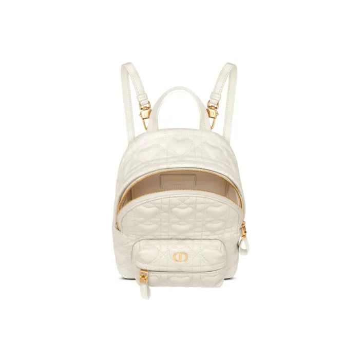 DIOR Sheepskin Backpack Mini Women's White-2