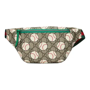 GUCCI Canvas With Leather Canvas Bag, Sling Bag, Fanny Pack Kids' Ebony/Green