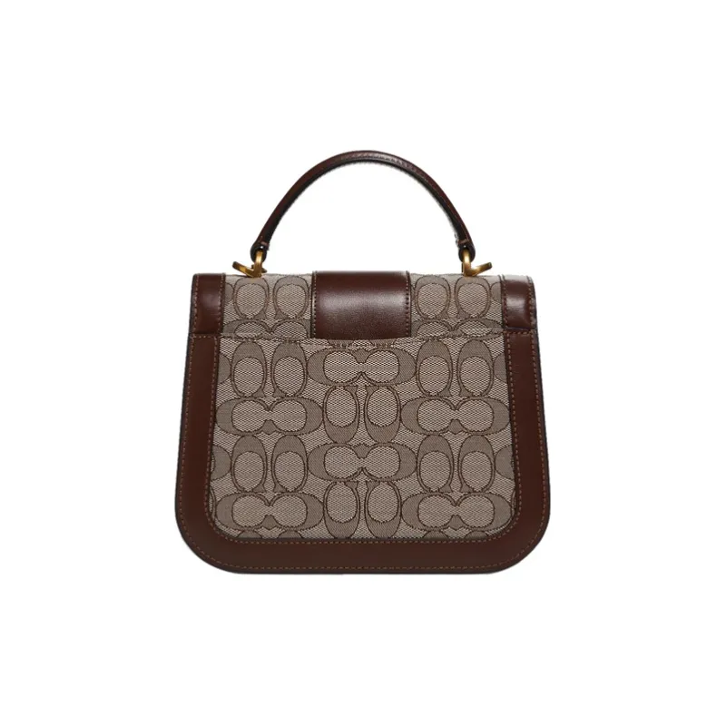 COACH Alie Canvas With Leather Handbag Shoulder Bag Crossbody Bag Small Size Women's Brown-2