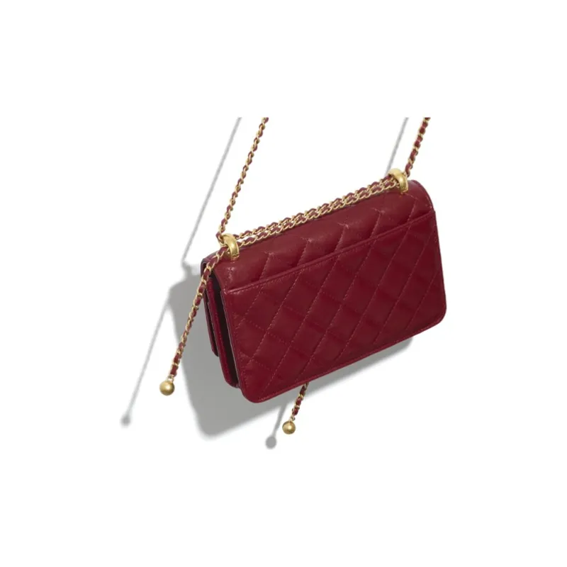 CHANEL WOC Calfskin With Metal Small Gold Ball Fortune Bag