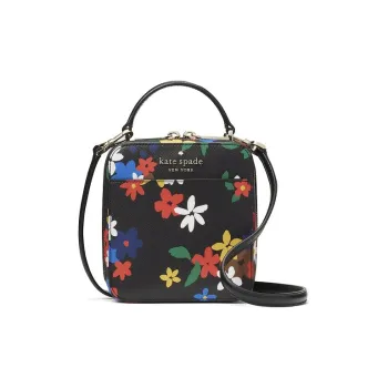 Kate Spade Daisy Leather Small Square Bag Handbag Crossbody Bag Shoulder Bag Women's Black Multicolor