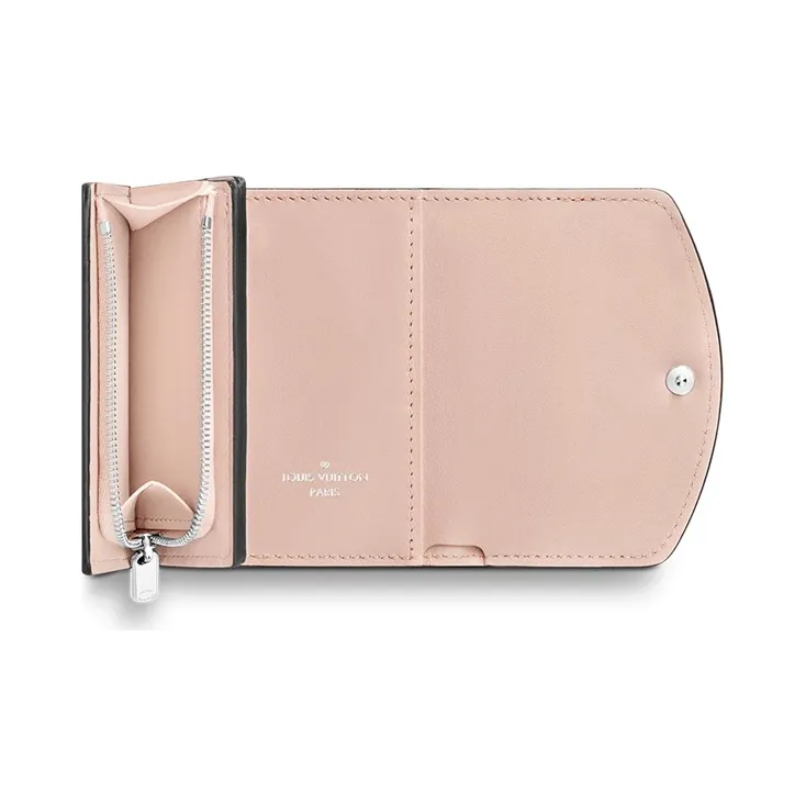 LOUIS VUITTON Calfskin Wallet Women's Pink-4
