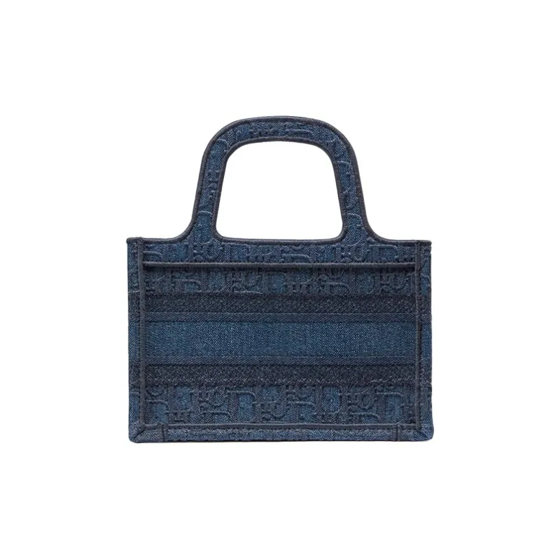 DIOR BookTote Canvas Canvas Bag Tote Bag Shopping Bag Handbag Mini Women's Blue-2