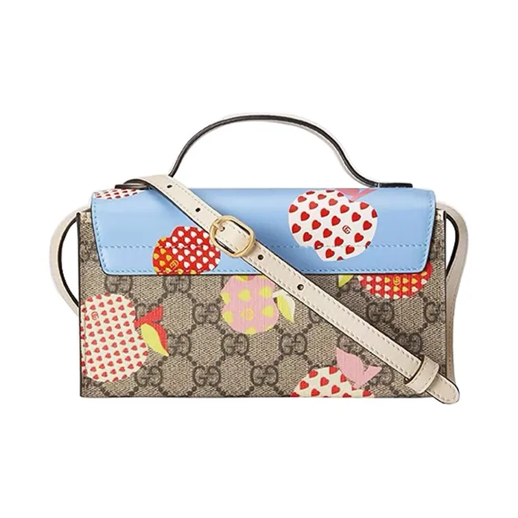 GUCCI Padlock Canvas With Leather Box Bag Handbag Shoulder Bag Crossbody Bag Mini Women's Ebony/Blue-3