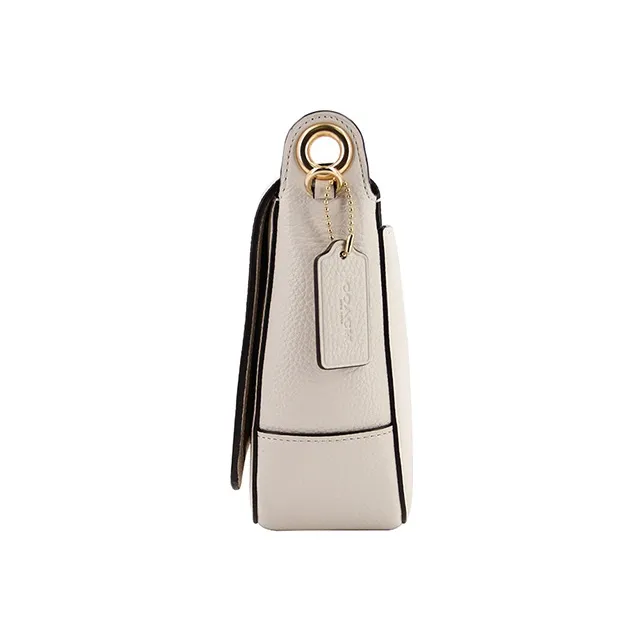 COACH Jes Leather One Shoulder Crossbody Messenger Bag Medium Size Women's White-3
