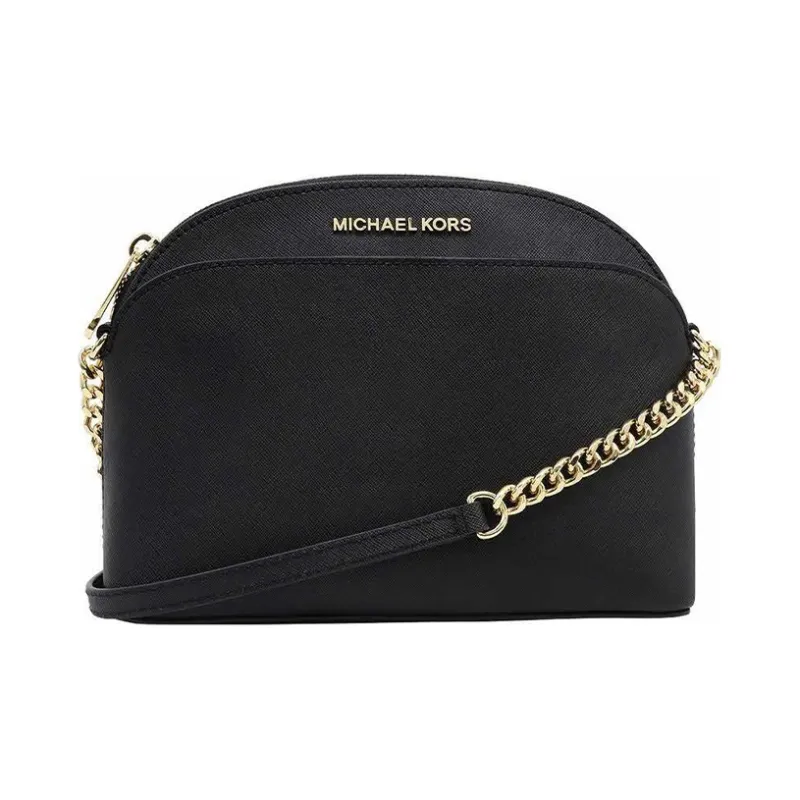 MICHAEL KORS Jet Set Cow Leather Dome Bag, Crossbody Bag, Shoulder Bag Women's Pure Black-0