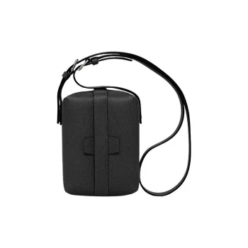 Valextra Tric Trac Calfskin Shoulder Bag Crossbody Bag Handbag Women's Black