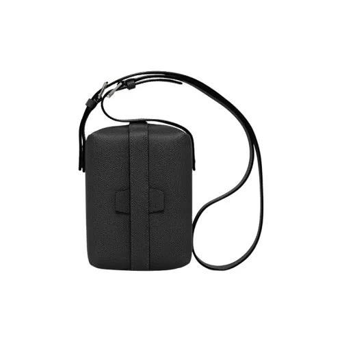 Valextra Tric Trac Calfskin Shoulder Bag, Crossbody Bag, Handbag Women's Black