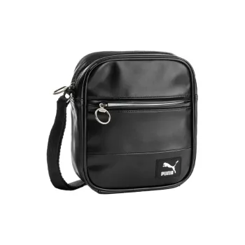 PUMA Leather Crossbody Bag, Shoulder Bag Unisex Black