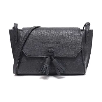 LONGCHAMP Pénélope Cow Leather Shoulder Bag Women's Black