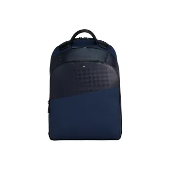 MONTBLANC Leather Backpack Trumpets Men's Blue Black