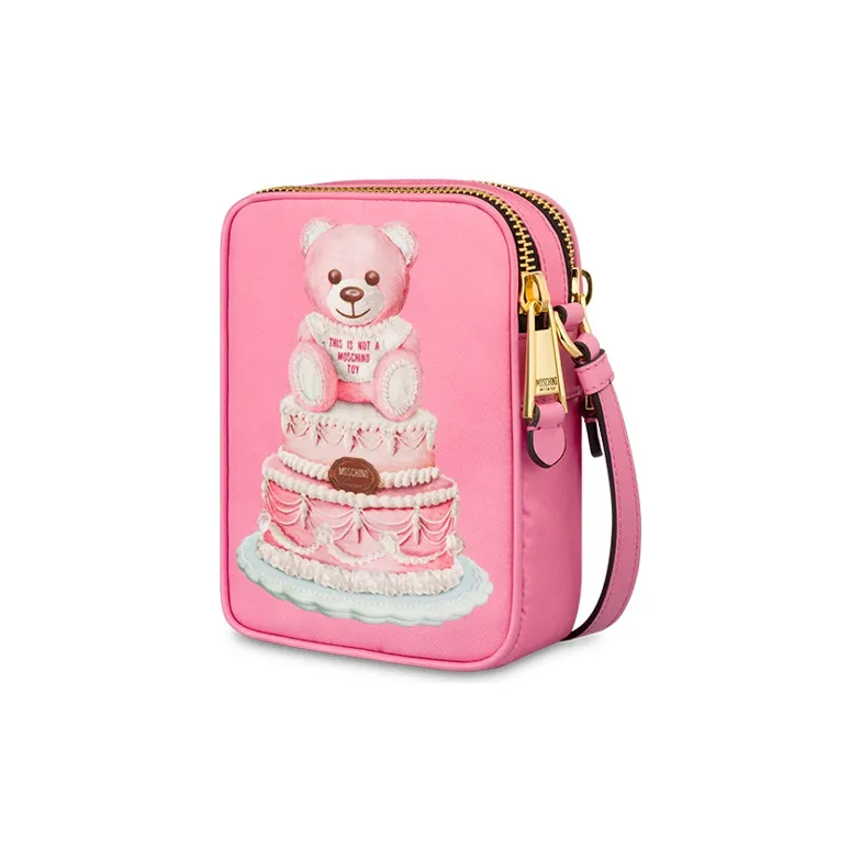 MOSCHINO Fabric Shoulder Bag Women's Pink-1