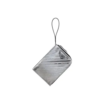 Givenchy Cow Leather Clutch Men's Silver