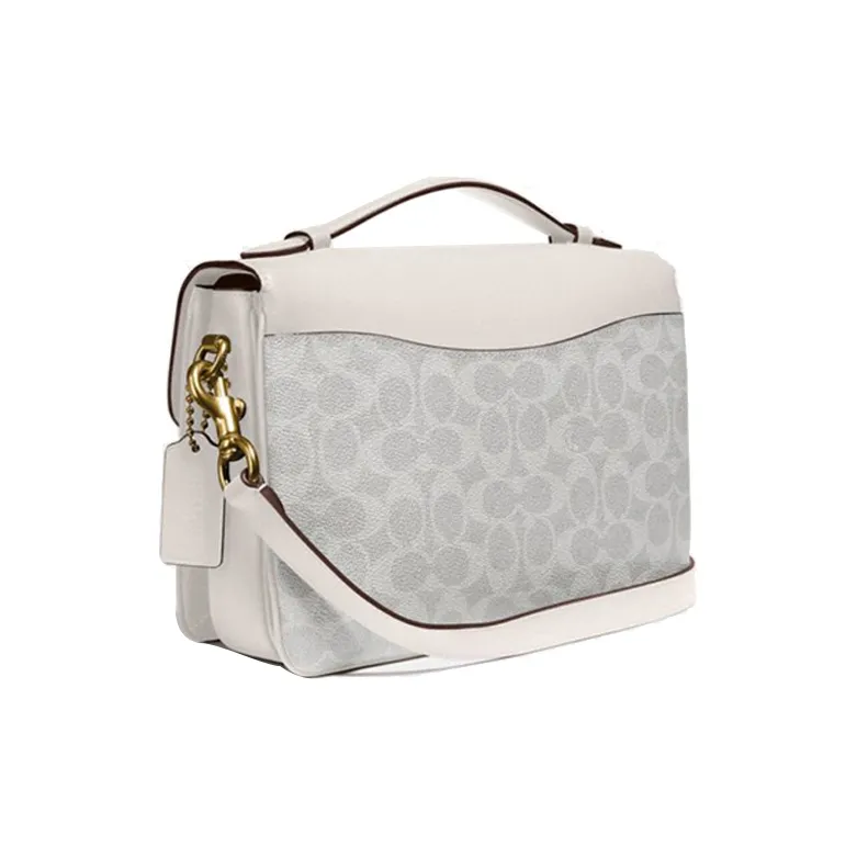 COACH Cassie Leather PVC Messenger Bag Handbag Shoulder Bag Crossbody Bag Medium Size Women's White-1