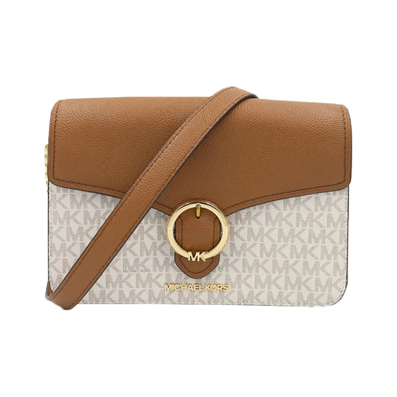 MICHAEL KORS MICHAEL KORS Handbag Collection Wanda PVC Crossbody Bag, Shoulder Bag Medium Size Women's Vanilla White-0