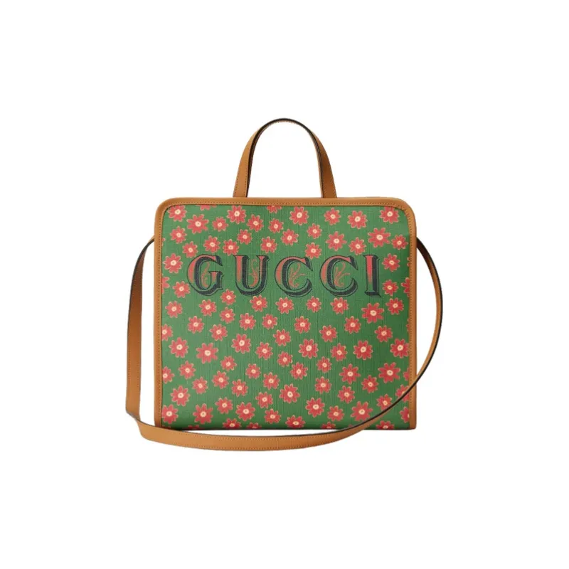 GUCCI Canvas With Leather Tote Handbags Crossbody Bags Kids' Brown/Multicolor-1