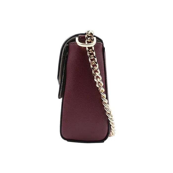 MICHAEL KORS Kinsley Leather Shoulder Bag Crossbody Bag Medium Size Women's Burgundy White/Black Multicolor-2