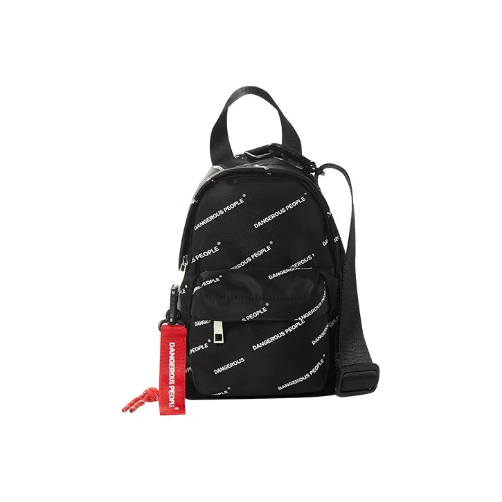DANGEROUSPEOPLE Polyester Shoulder Bag Crossbody Bag Handbag Sling Bag Regular Unisex Black/White-0