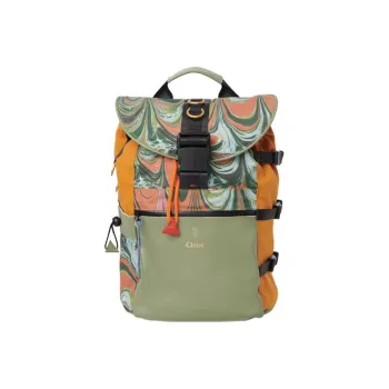 Chloe Chloé Bags Canvas Backpack Women's Green, Multicolor