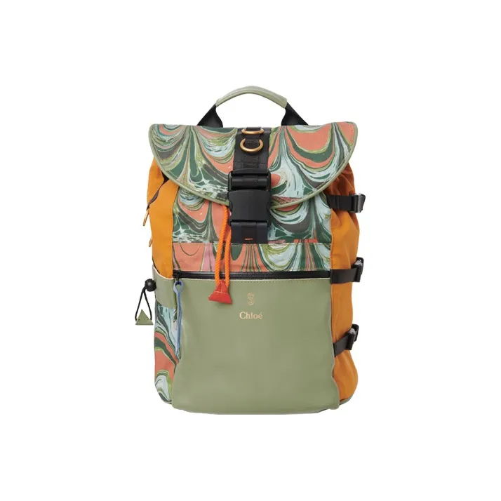Chloe Chloé Bags Canvas Backpack Women's Green, Multicolor-0