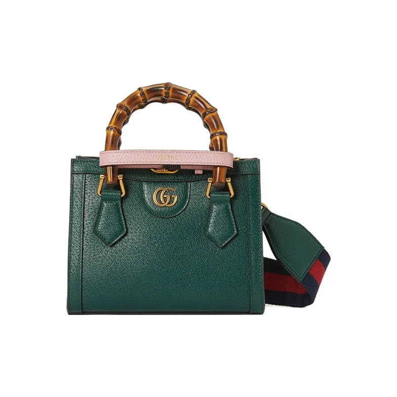 GUCCI Diana Leather One Shoulder Handbags Mini Women's Green-1