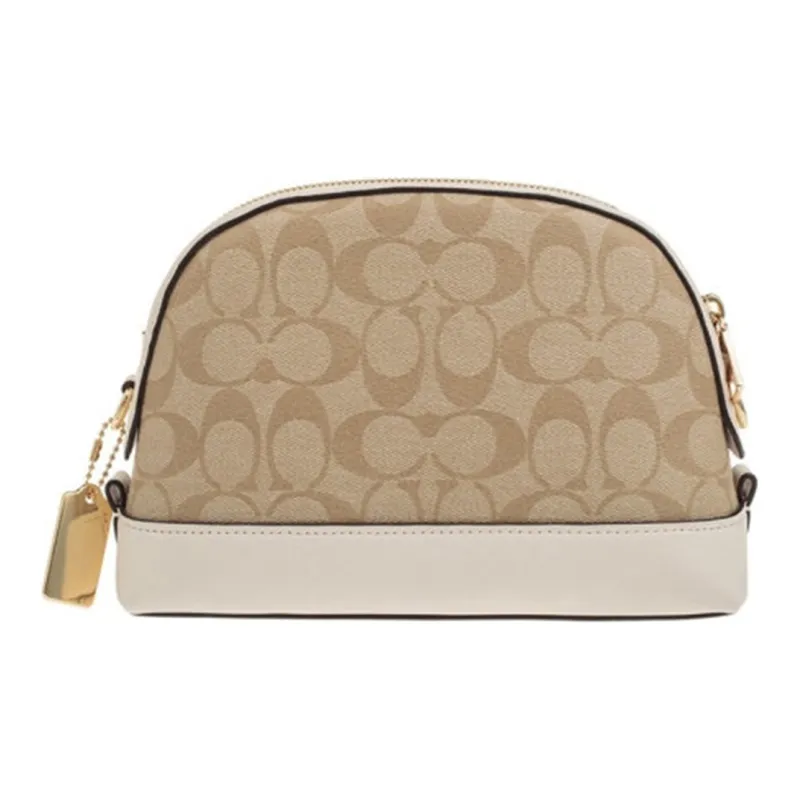 COACH Dome Cow Leather Dome Bag, Crossbody Bag, Shoulder Bag Small Size Women's Beige-1