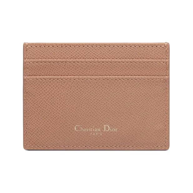 DIOR 30 Montaigne Grained Cow Leather Card Clip Card Holder Women's Rose Pink-1
