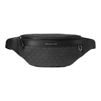 MICHAEL KORS Artificial Leather Fabric Sling Bag, Fanny Pack Regular Men's Black