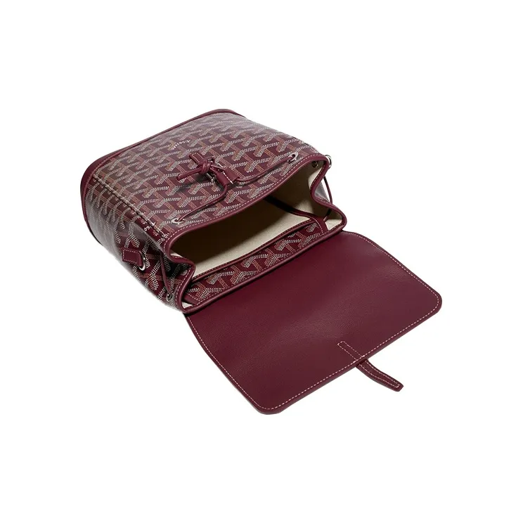 GOYARD Alpin Cow Leather Backpack Mini Women's Burgundy Red-4