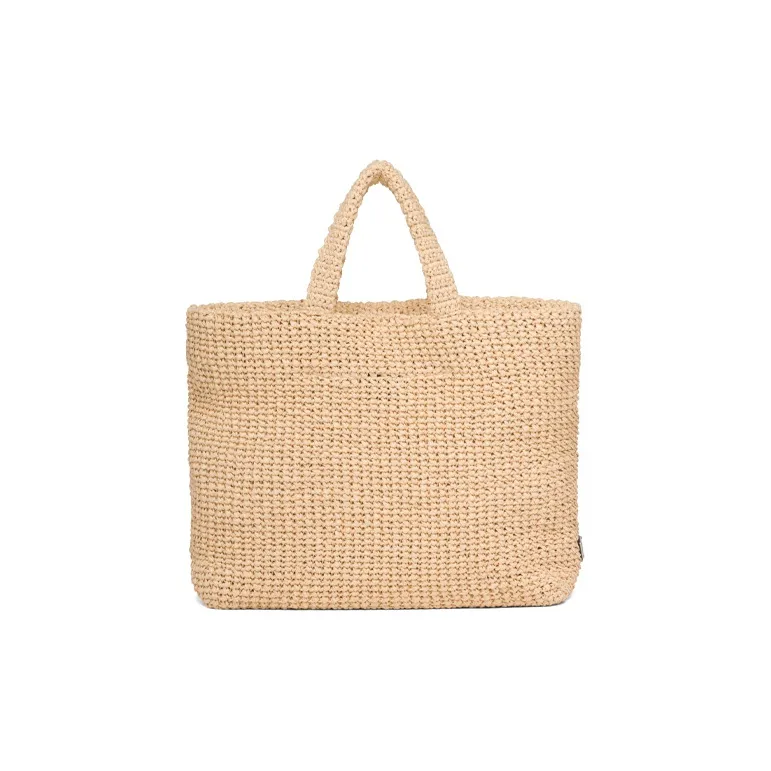 PRADA Raffia Tote Bag Shopping Bag Handbag Women's Tawny-2