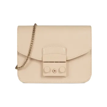 Furla Metropolis Collection Cow Leather Crossbody Bag Mini Women's Nude Pink