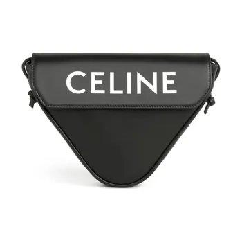 CELINE Smooth Cow Leather Triangle Bag Shoulder Bag Crossbody Bag Regular Men's Black