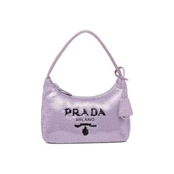 PRADA Nylon Shoulder Bag Mini Women's Purple