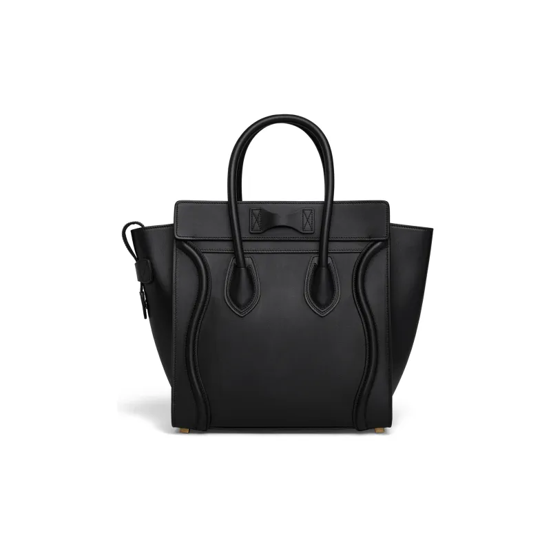 CELINE Luggage Cow Leather Smile Bag Handbag Mini Women's Black-2