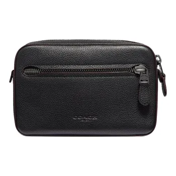COACH Metropolitan Leather Small Square Bag Sling Bag, Fanny Pack Small Size Men's Black