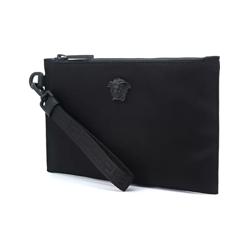 VERSACE Nylon Coin Purse Commute Clutch Regular Men's Black-2