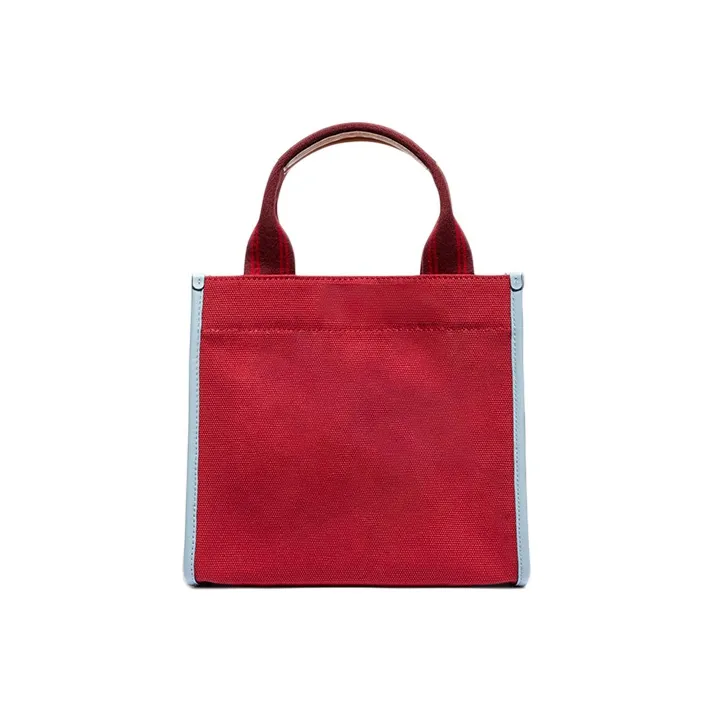 COACH Recycled Tote Leather Canvas Canvas Bag Tote Bag Shopping Bag Handbag Small Size Women's Red-1