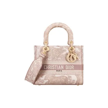 DIOR Lady D Lite Fabric Lady Dior Bag, Handbag, Shoulder Bag, Crossbody Bag Medium Size Women's Rose Pink