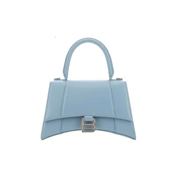 Balenciaga Leather Hourglass Bag Shoulder Bag Crossbody Bag Handbag Small Size Women's Blue