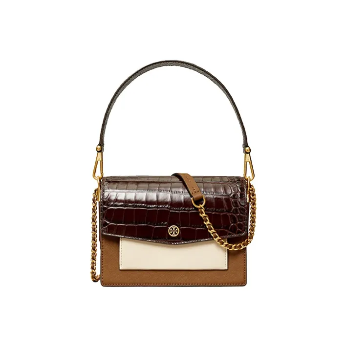TORY BURCH Cow Leather Trunk Bag Crossbody Bag Shoulder Bag Women's Brown Multicolor-0