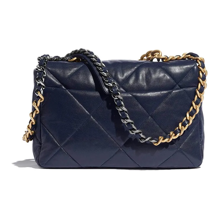 CHANEL 19Bag Lambskin Handbag, Shoulder Bag, Crossbody Bag Women's Dark Blue-1
