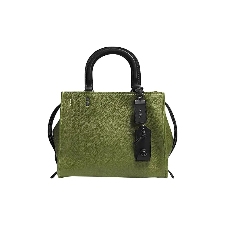 COACH Rogue Chrome Tanned Grain Leather Handbag Shoulder Bag Crossbody Bag Medium Size Women's Grass Green-0