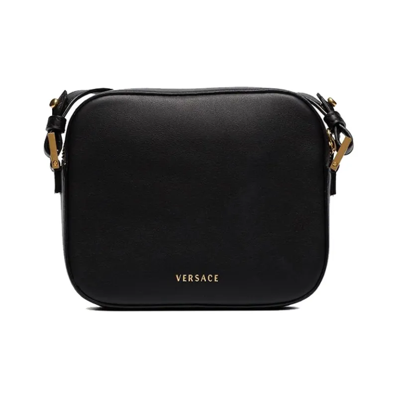 VERSACE Virtus Leather Camera Bag Shoulder Bag Crossbody Bag Women's Black-1