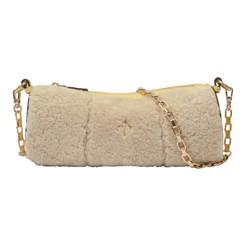 Manu Atelier Sherpa Cow Leather Cylinder Bag Handbag Shoulder Bag Women's Beige